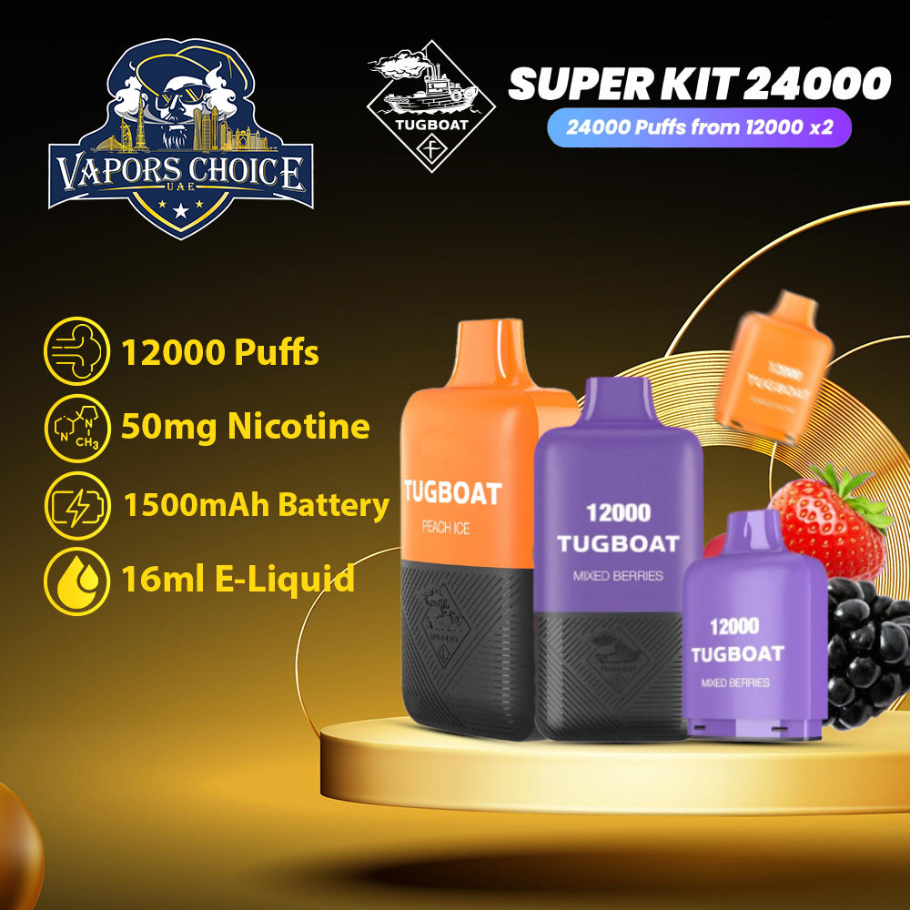 Tugboat Super Kit 24000 Puffs (50mg) Disposable Vape UAE Dubai