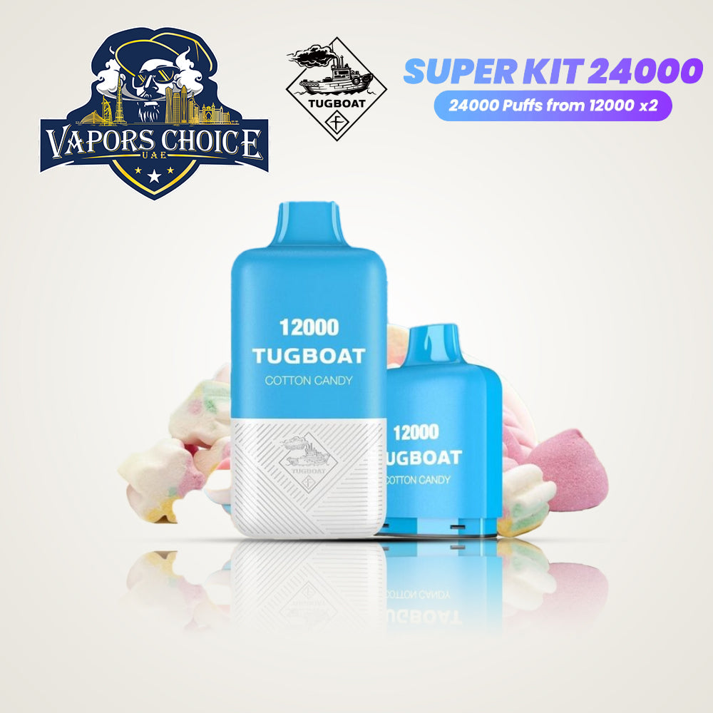 Tugboat Super Kit 24000 Puffs (50mg) Disposable Vape Cotton Candy UAE Al Ain