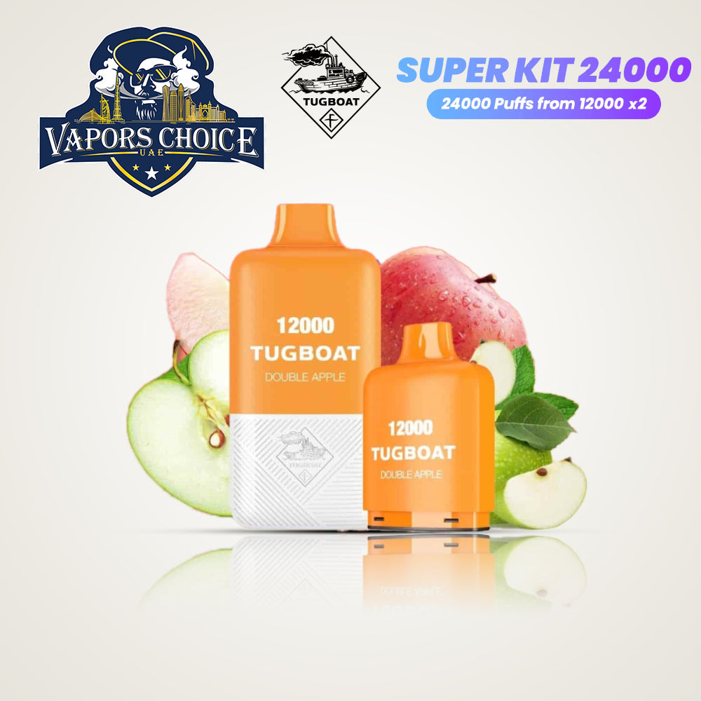 Tugboat Super Kit 24000 Puffs (50mg) Disposable Vape Double Apple UAE Sharjah