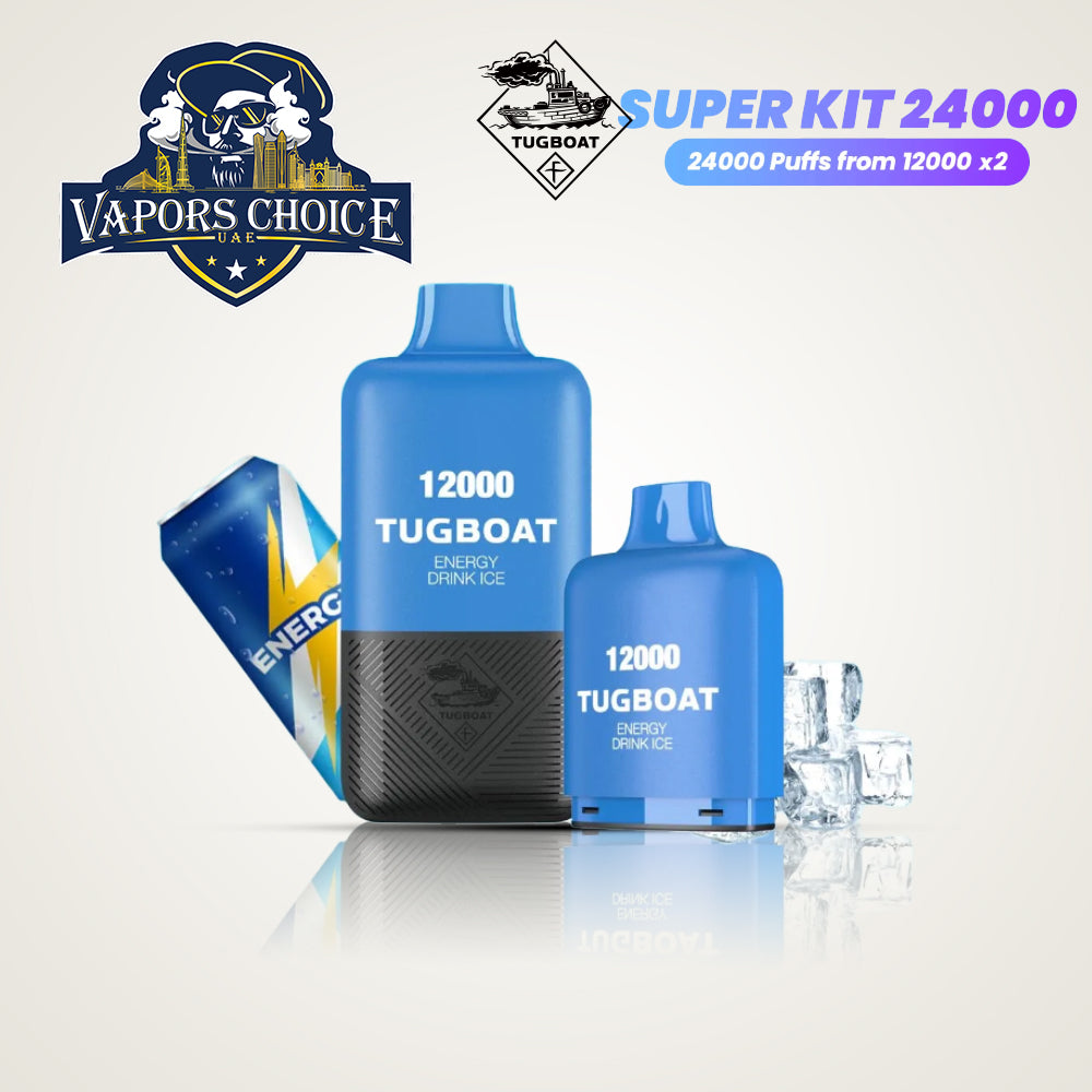 Tugboat Super Kit 24000 Puffs (50mg) Disposable Vape Energy Drink Ice UAE Ajman