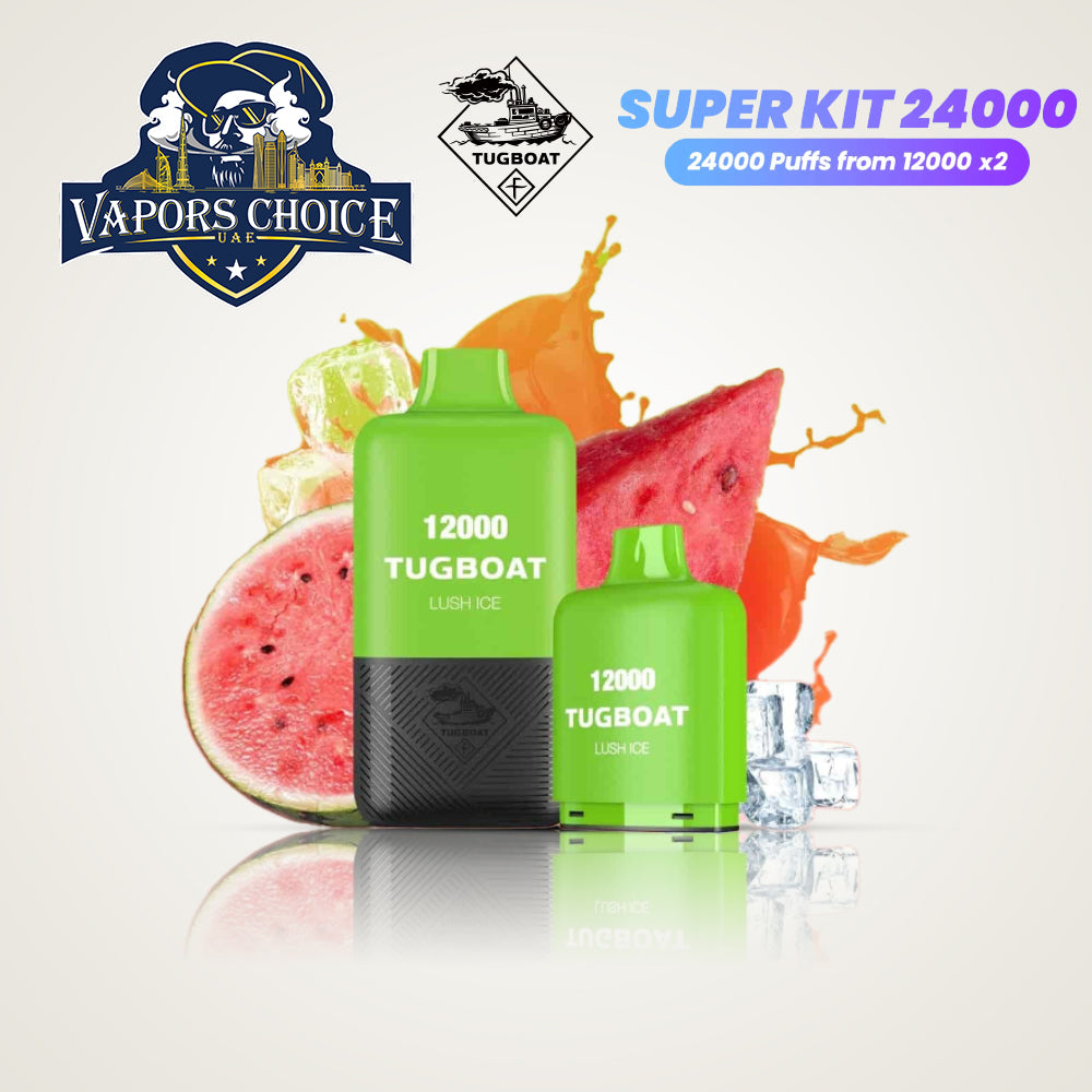 Tugboat Super Kit 24000 Puffs (50mg) Disposable Vape Lush Ice UAE Ras Al Khaimah