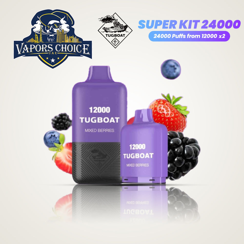 Tugboat Super Kit 24000 Puffs (50mg) Disposable Vape Mixed Berries UAE Ajman