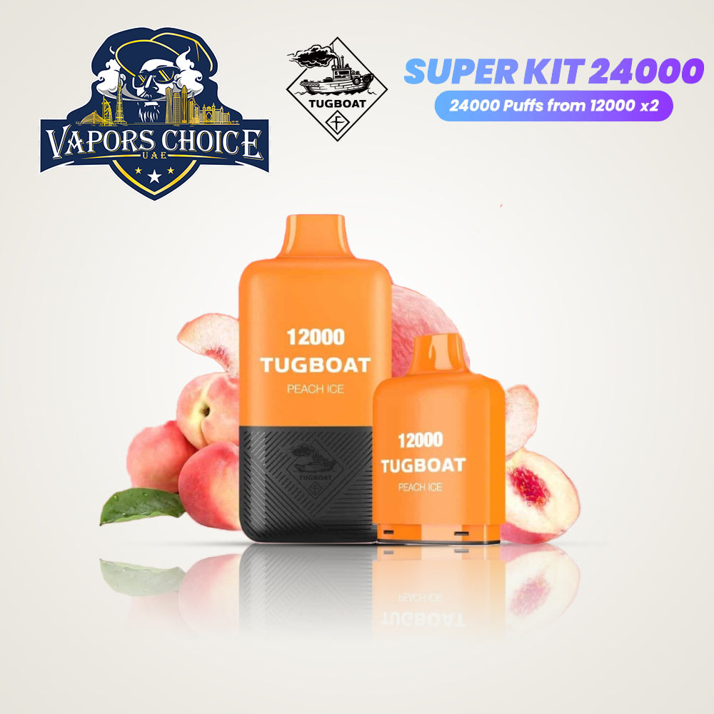 Tugboat Super Kit 24000 Puffs (50mg) Disposable Vape Peach Ice UAE Umm Al Quwain