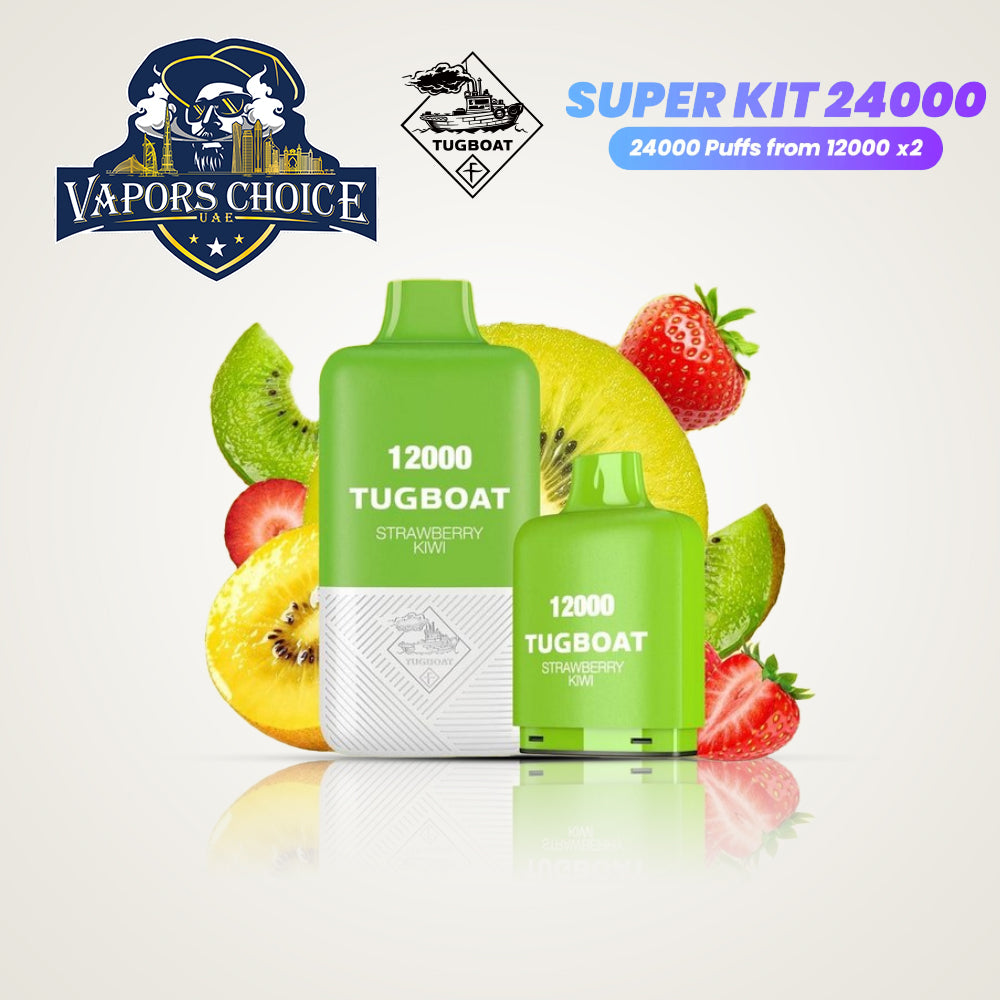 Tugboat Super Kit 24000 Puffs (50mg) Disposable Vape Strawberry Kiwi UAE Ajman