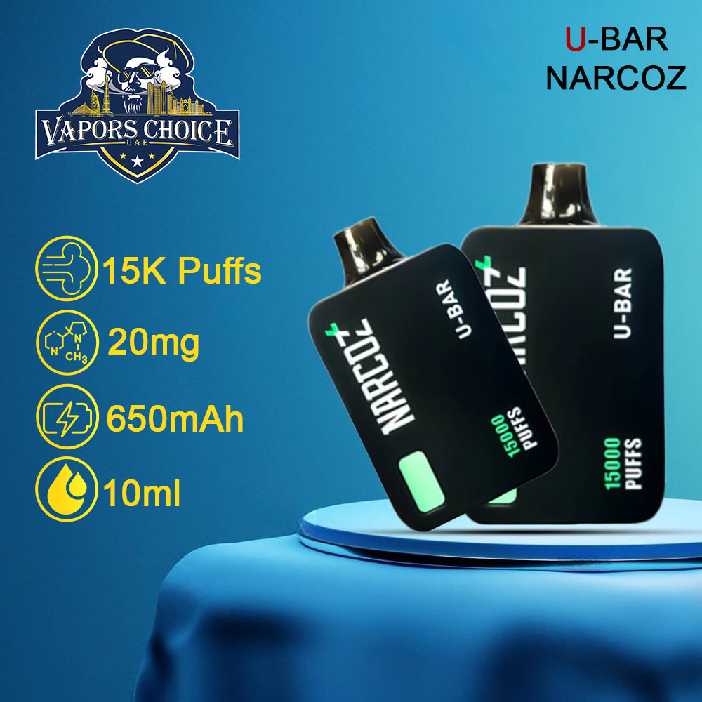 U-Bar Narcoz 15000 Puffs Disposable Vape 1st UAE Abu Dhabi