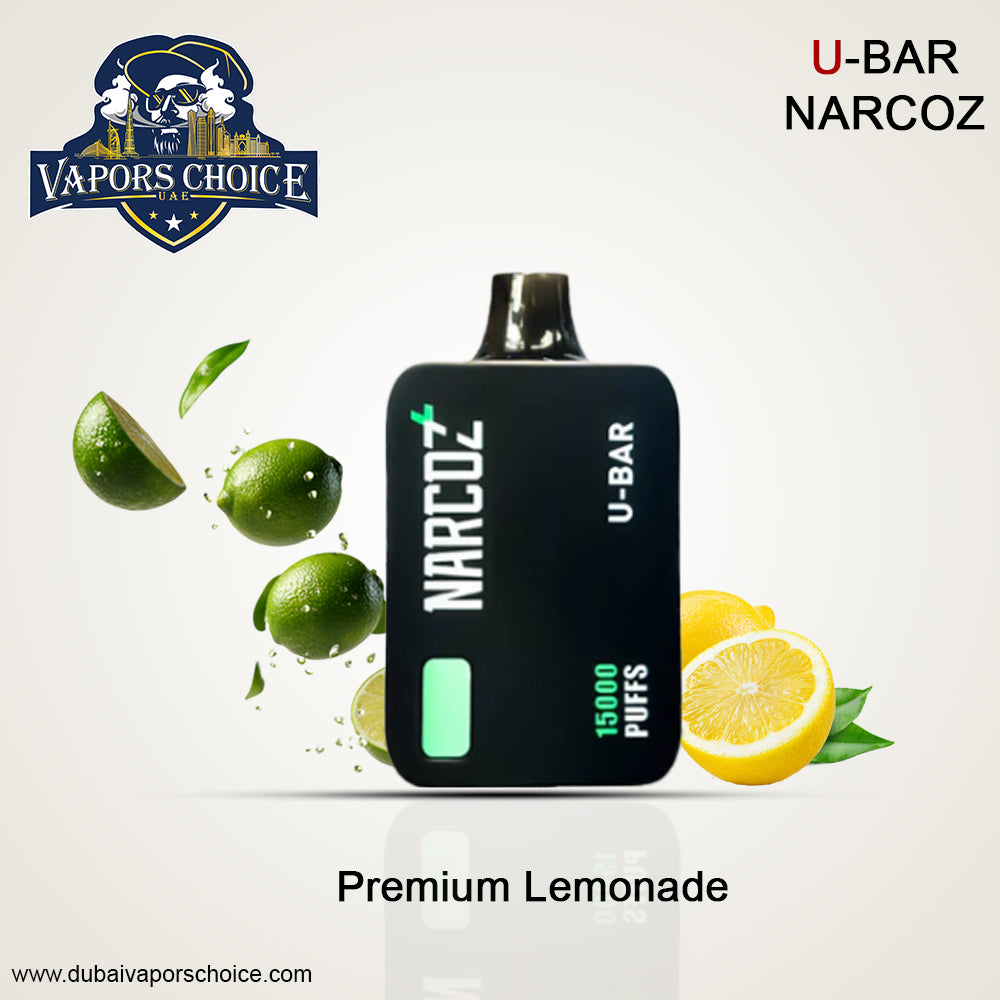 U-Bar Narcoz 15000 Puffs Disposable Vape Premium Lemonade UAE Abu Dhabi & Ras Al-Khaimah