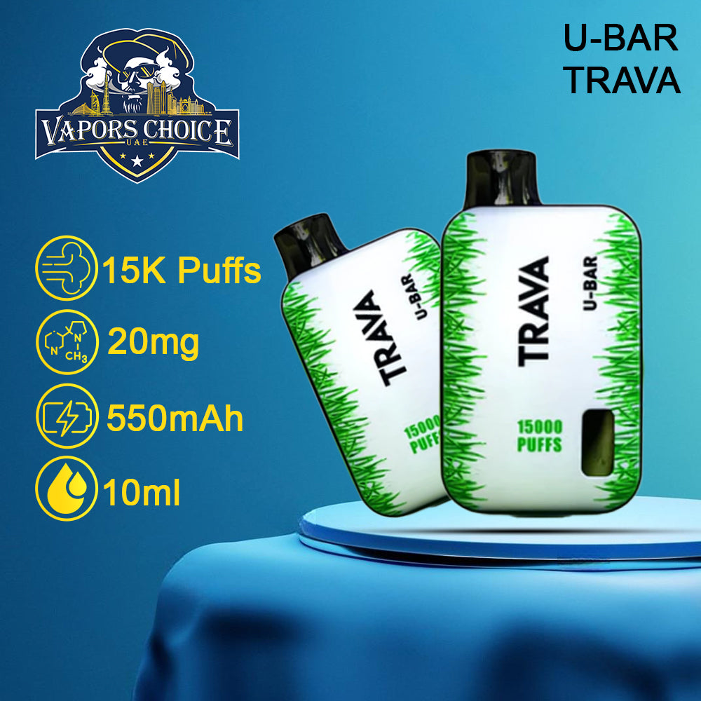 U-Bar Trava 15000 Puffs Disposable Vape 1st UAE Abu Dhabi