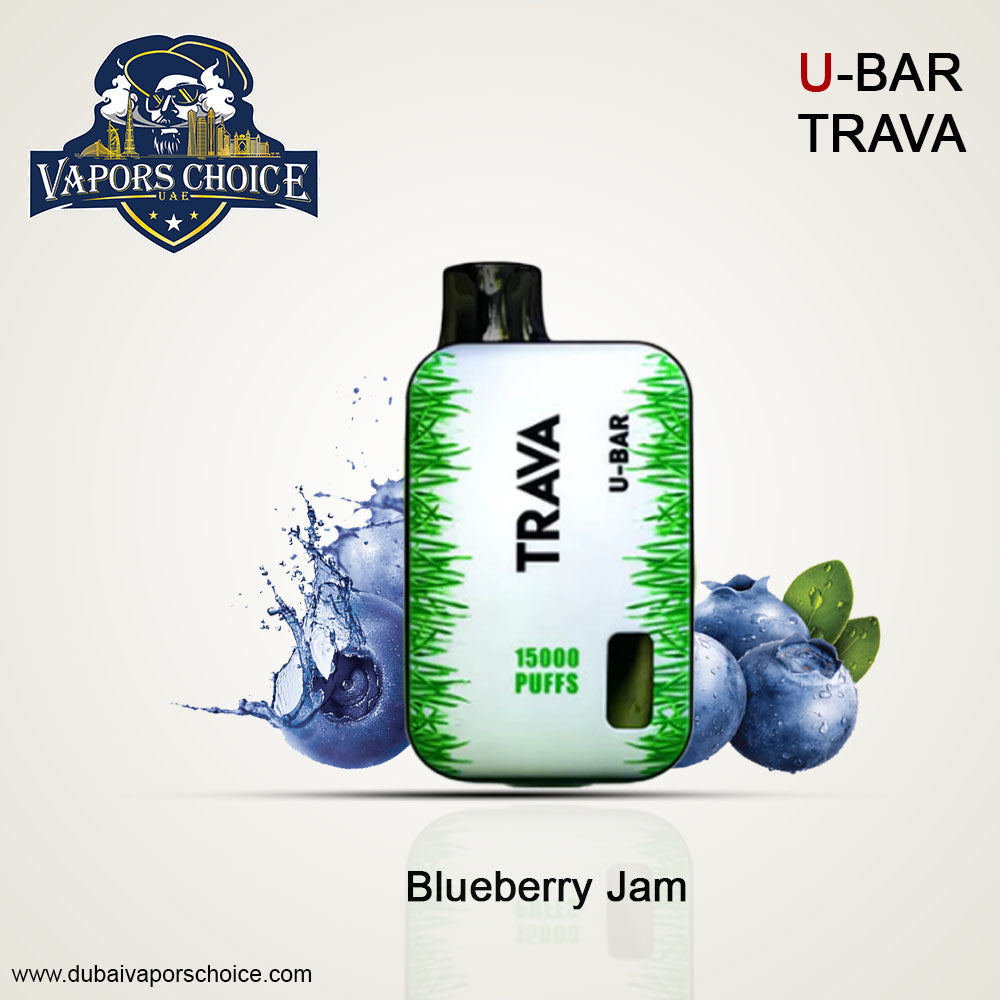 U-Bar Trava 15000 Puffs Disposable Vape Blueberry Jam UAE Abu Dhabi
