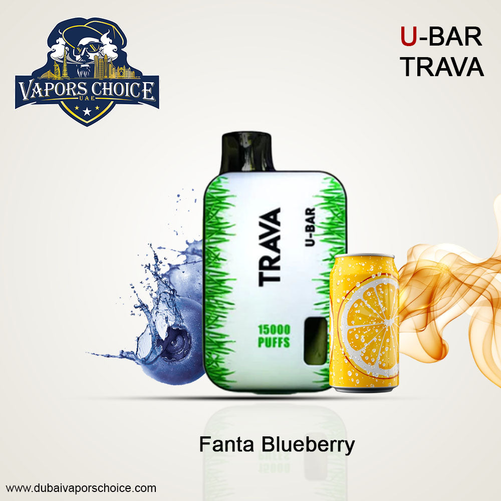 U-Bar Trava 15000 Puffs Disposable Vape Fanta Blueberry UAE Abu Dhabi & Al Ain