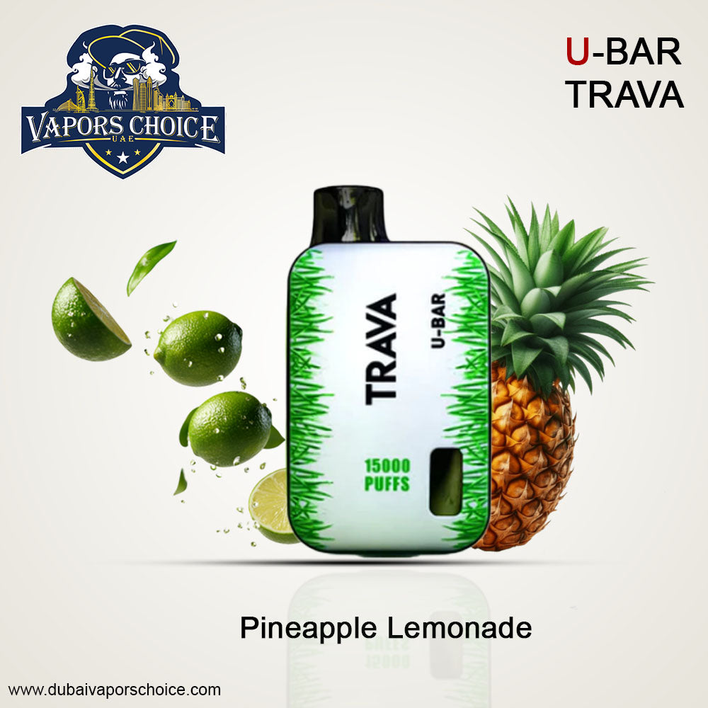 U-Bar Trava 15000 Puffs Disposable Vape Pineapple Lemonade UAE Dubai & Abu Dhabi