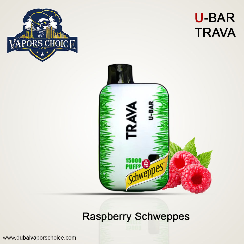 U-Bar Trava 15000 Puffs Disposable Vape Raspberry Schweppes UAE Abu Dhabi