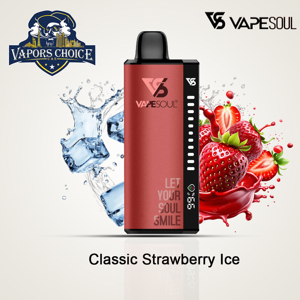 VAPESOUL 40000 Puffs Disposable Vape - 2% Nicotine Classic Strawberry Ice UAE Abu Dhabi