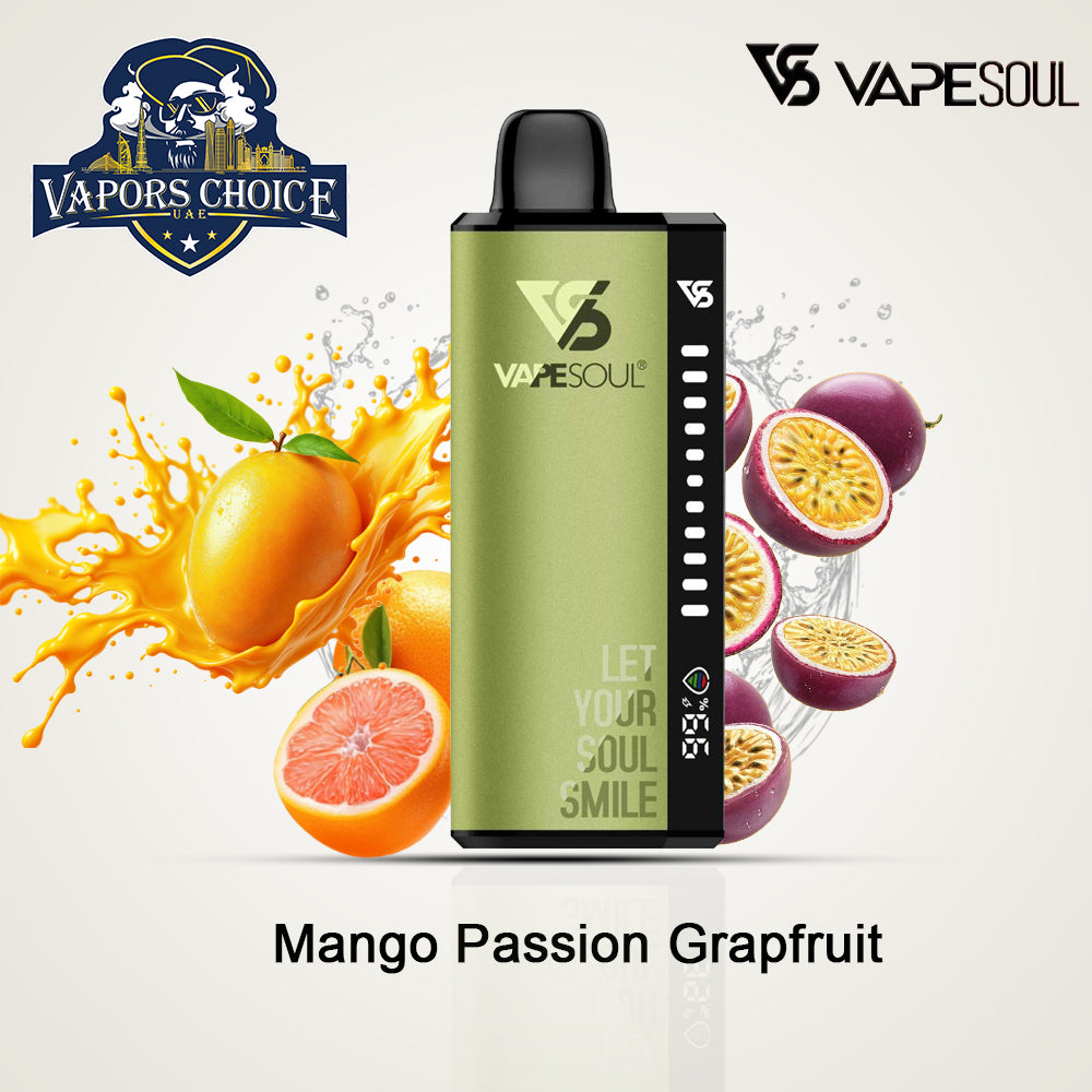 VAPESOUL 40000 Puffs Disposable Vape - 2% Nicotine Mango Passion Grapfruit UAE Abu Dhabi Fujairah