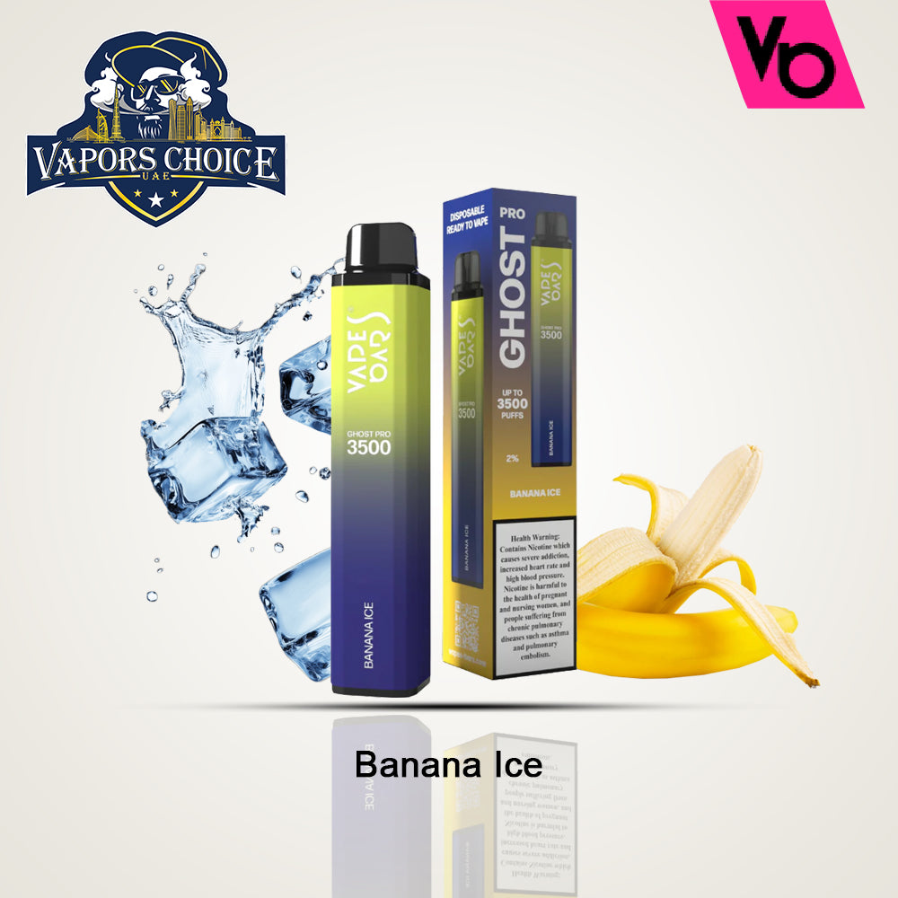 VAPES BAR GHOST PRO (20mg) 3500 PUFFS - DISPOSABLE VAPE Banana Ice UAE Abu Dhabi
