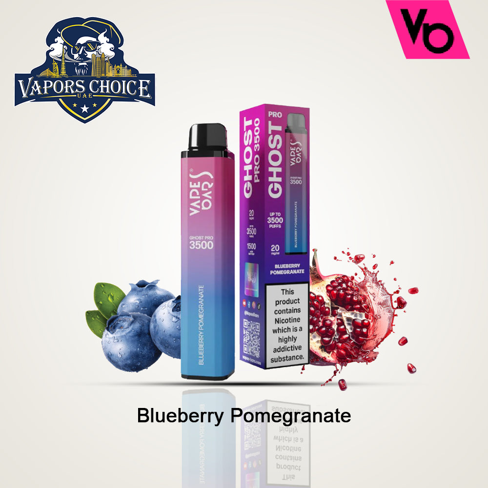 VAPES BAR GHOST PRO (20mg) 3500 PUFFS - DISPOSABLE VAPE Blueberry Pomegranate UAE Dubai