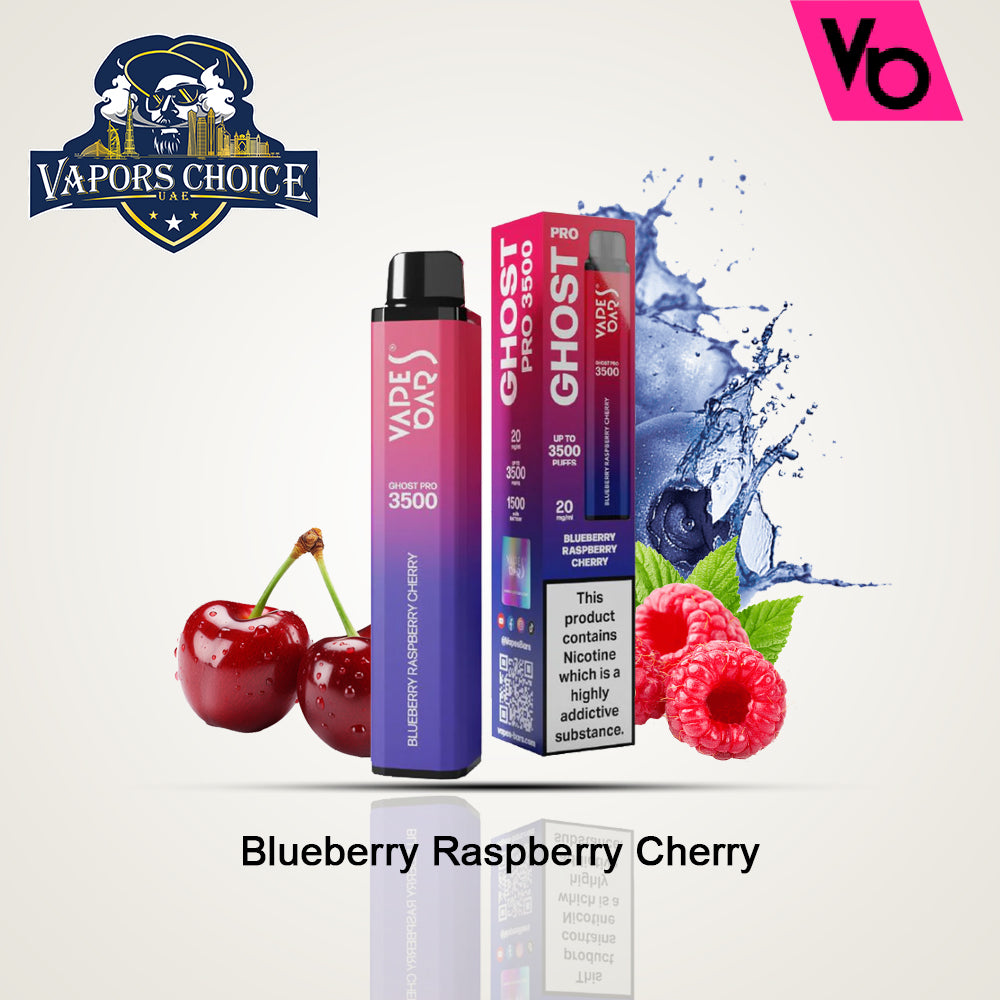 VAPES BAR GHOST PRO (20mg) 3500 PUFFS - DISPOSABLE VAPE Blueberry Raspberry Cherry UAE Ajman