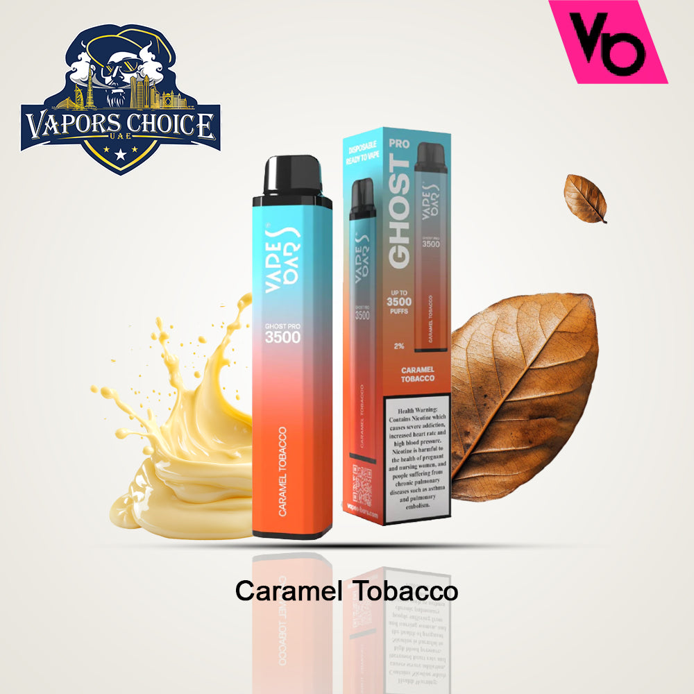 VAPES BAR GHOST PRO (20mg) 3500 PUFFS - DISPOSABLE VAPE Caramel Tobacco UAE Al Sharjah