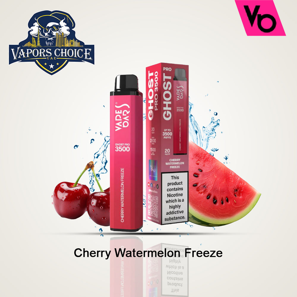 VAPES BAR GHOST PRO (20mg) 3500 PUFFS - DISPOSABLE VAPE Cherry Watermelon Freeze UAE Abu Dhabi & Al Ain