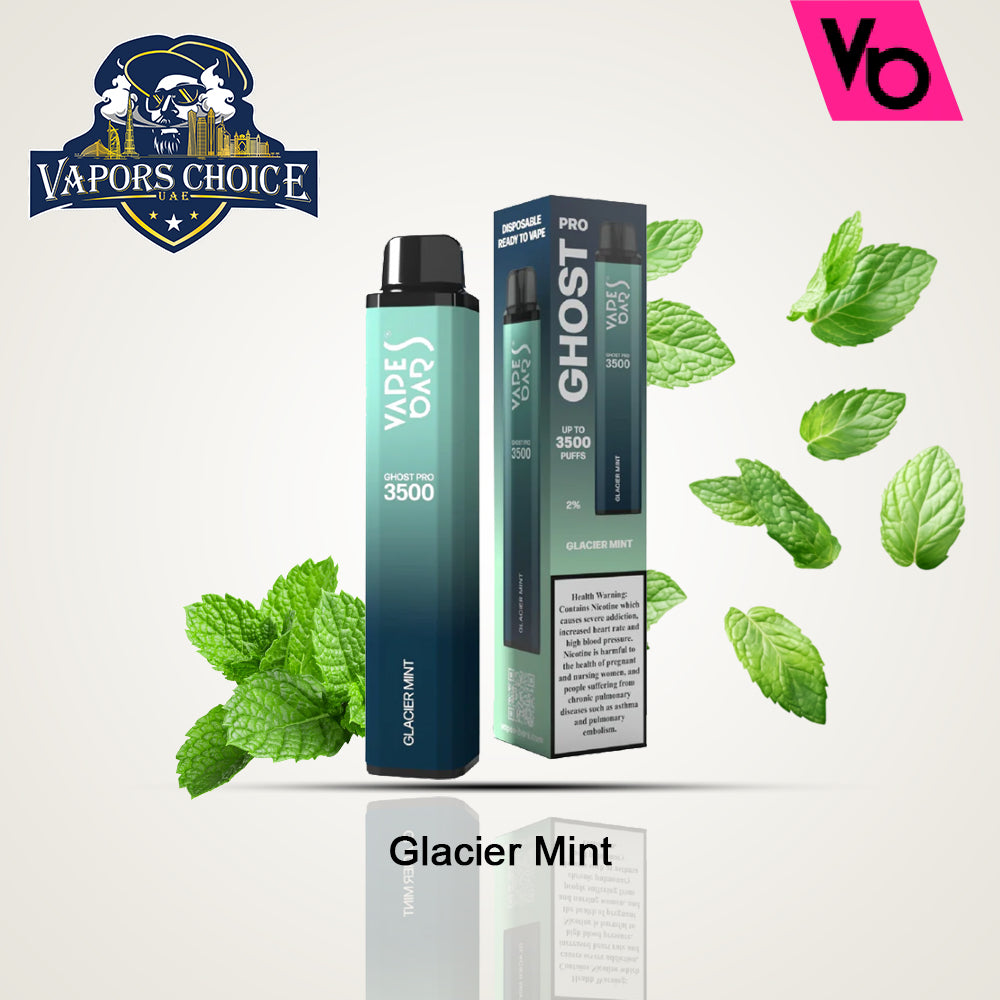 VAPES BAR GHOST PRO (20mg) 3500 PUFFS - DISPOSABLE VAPE Glacier Mint UAE Abu Dhabi & Ajman