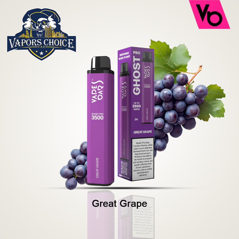 VAPES BAR GHOST PRO (20mg) 3500 PUFFS - DISPOSABLE VAPE Great Grape UAE Abu Dhabi  Al Sharjah