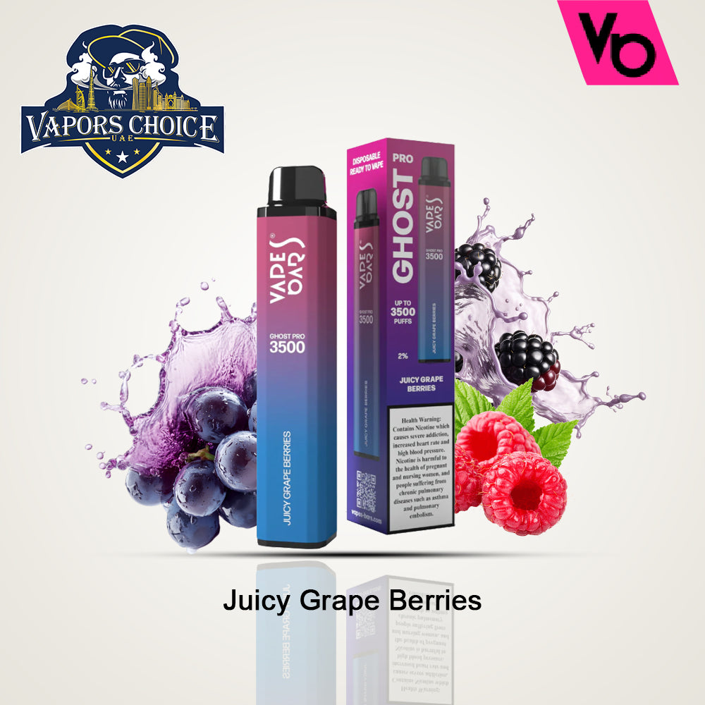 VAPES BAR GHOST PRO (20mg) 3500 PUFFS - DISPOSABLE VAPE Juicy Grape Berries UAE Abu Dhabi  & Ras Al-Khaimah