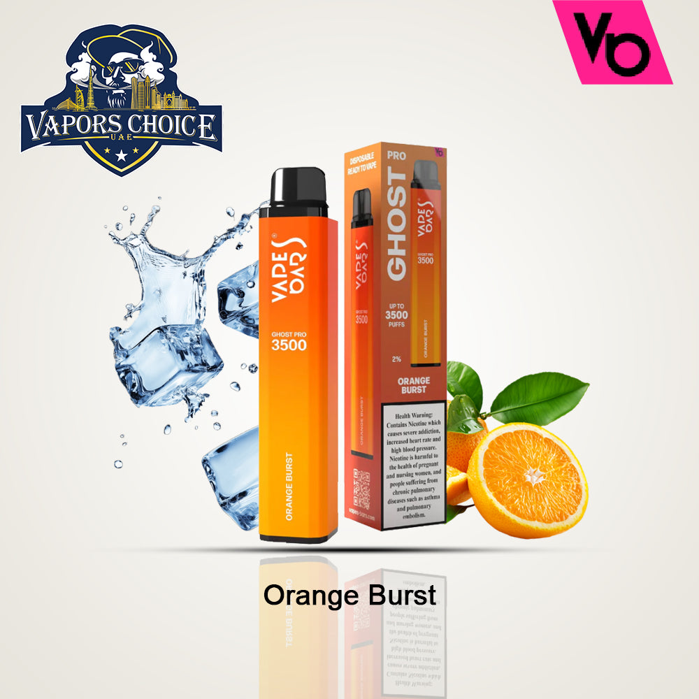 VAPES BAR GHOST PRO (20mg) 3500 PUFFS - DISPOSABLE VAPE Orange Brust UAE Dubai & Abu Dhabi