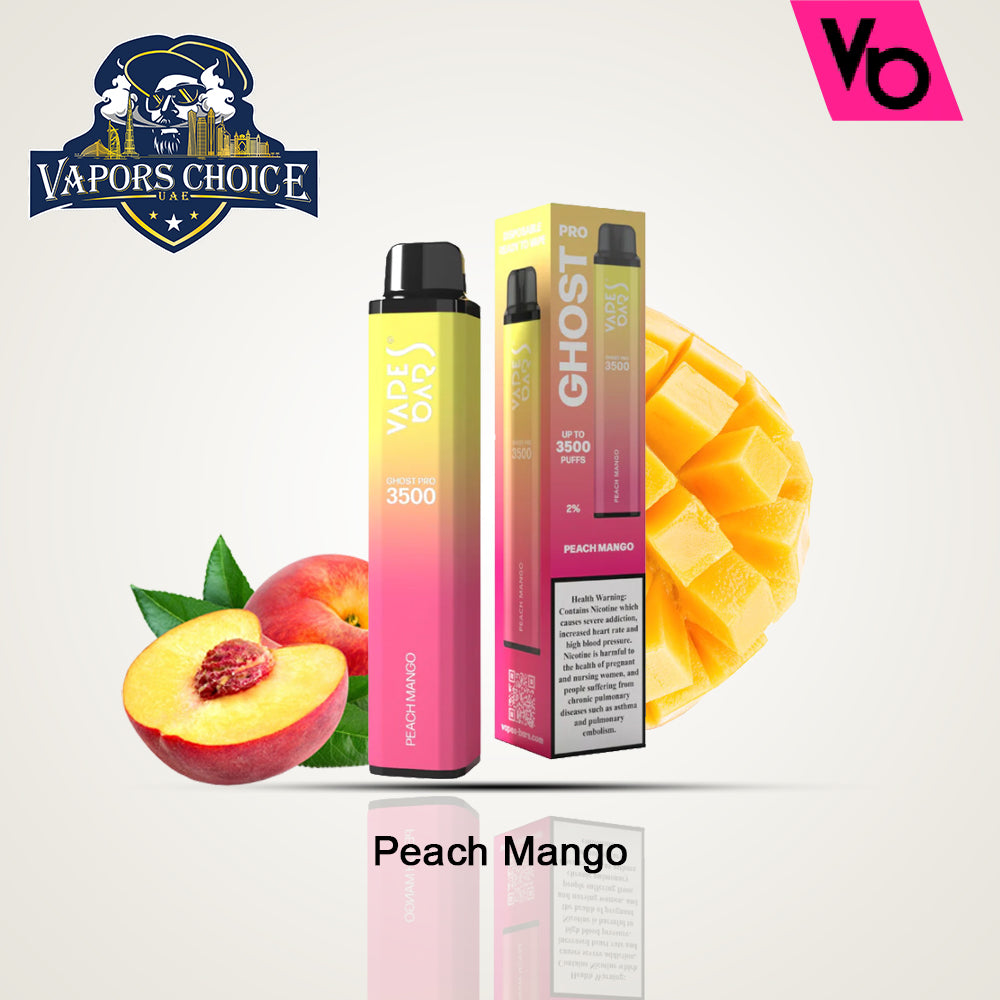 VAPES BAR GHOST PRO (20mg) 3500 PUFFS - DISPOSABLE VAPE Peach Mango UAE Dubai & Al Sharjah