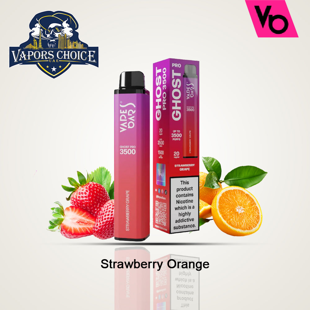 VAPES BAR GHOST PRO (20mg) 3500 PUFFS - DISPOSABLE VAPE Strawberry Orange UAE Ajman & Al Sharjah