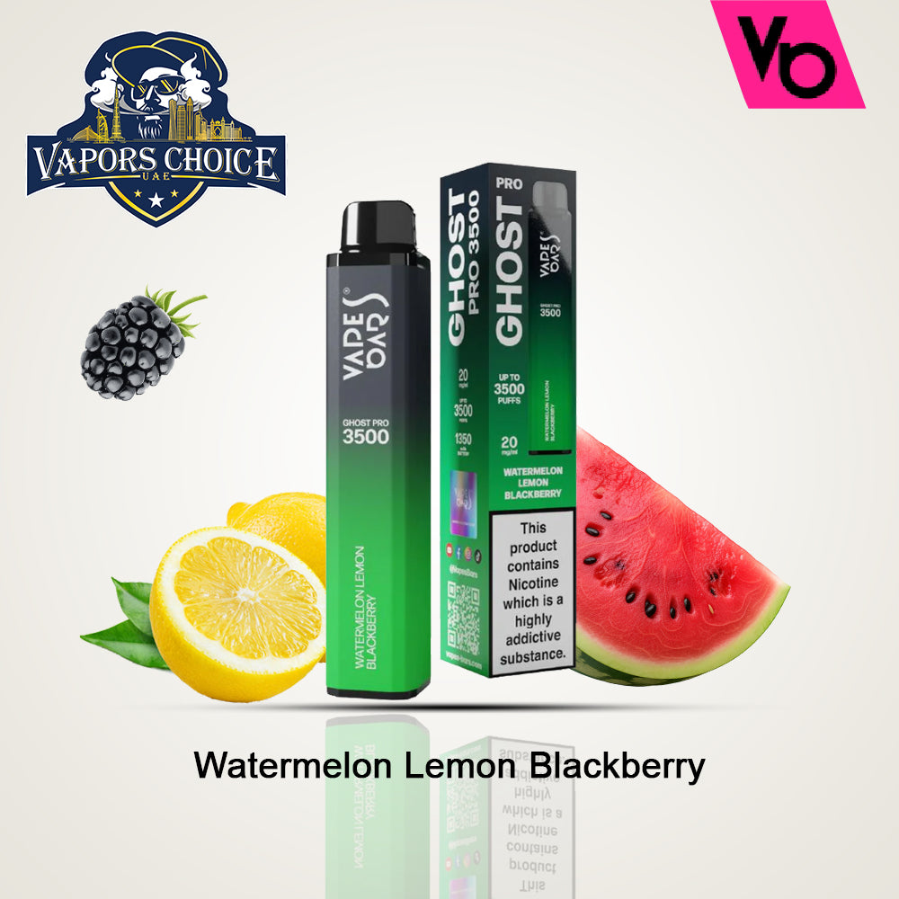 VAPES BAR GHOST PRO (20mg) 3500 PUFFS - DISPOSABLE VAPE Watermelon Lemon Blackberry UAE Al Sharjah & Abu Dhabi