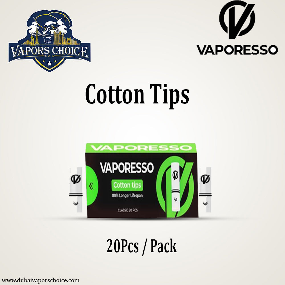 VAPORESSO ECO ONE COTTON TIPS (PACK OF 20) Abu Dhabi, Dubai, Sharjah, Ajman, Ras Al Khaimah, Fujairah, Al Ain