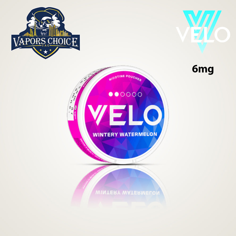 VELO Mini Nicotine Pouches 4-8 mg Nicotine Strength Wintery Watermelon UAE Ras Al Khaimah