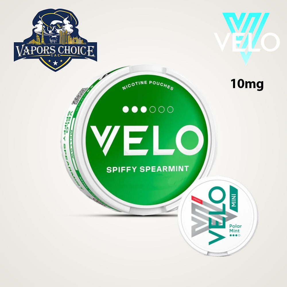 VELO Nicotine Pouches for Regular & Experienced Users Spiffy Spearmint UAE Ras Al Khaimah