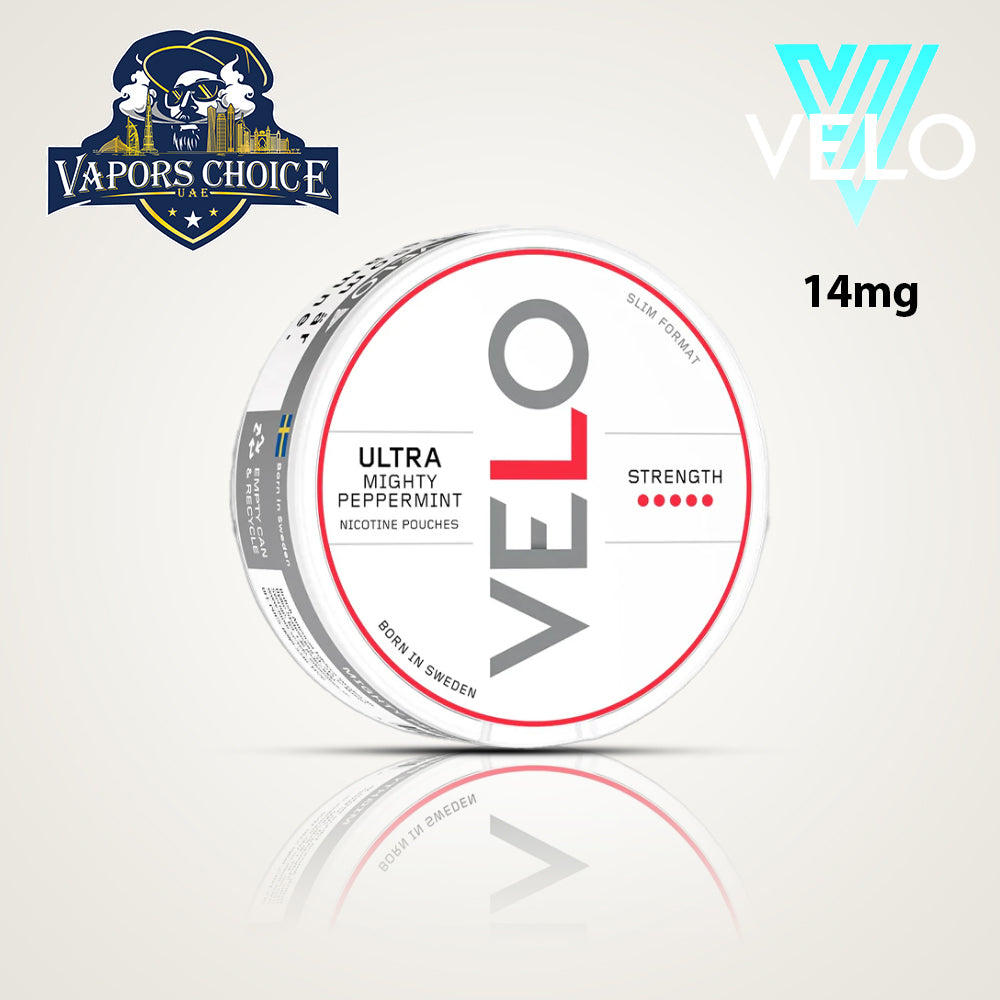 VELO Nicotine Pouches for Regular & Experienced Users Ultra Mighty Peppermint UAE Sharjah