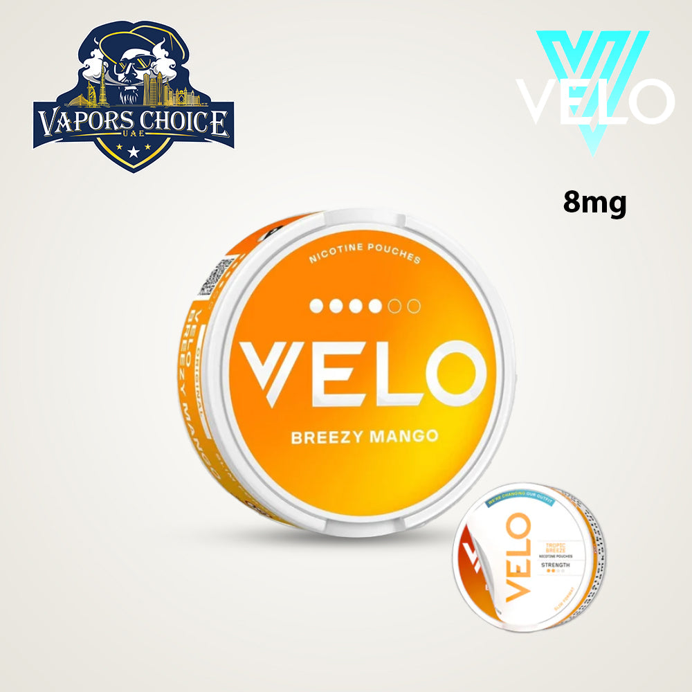 VELO Nicotine Pouches for Regular & Experienced Users Breezy Mango UAE Al Ain
