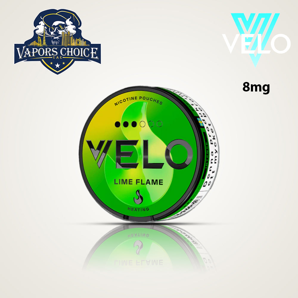 VELO Nicotine Pouches for Regular & Experienced Users Lime Flame UAE Abu Dhabi