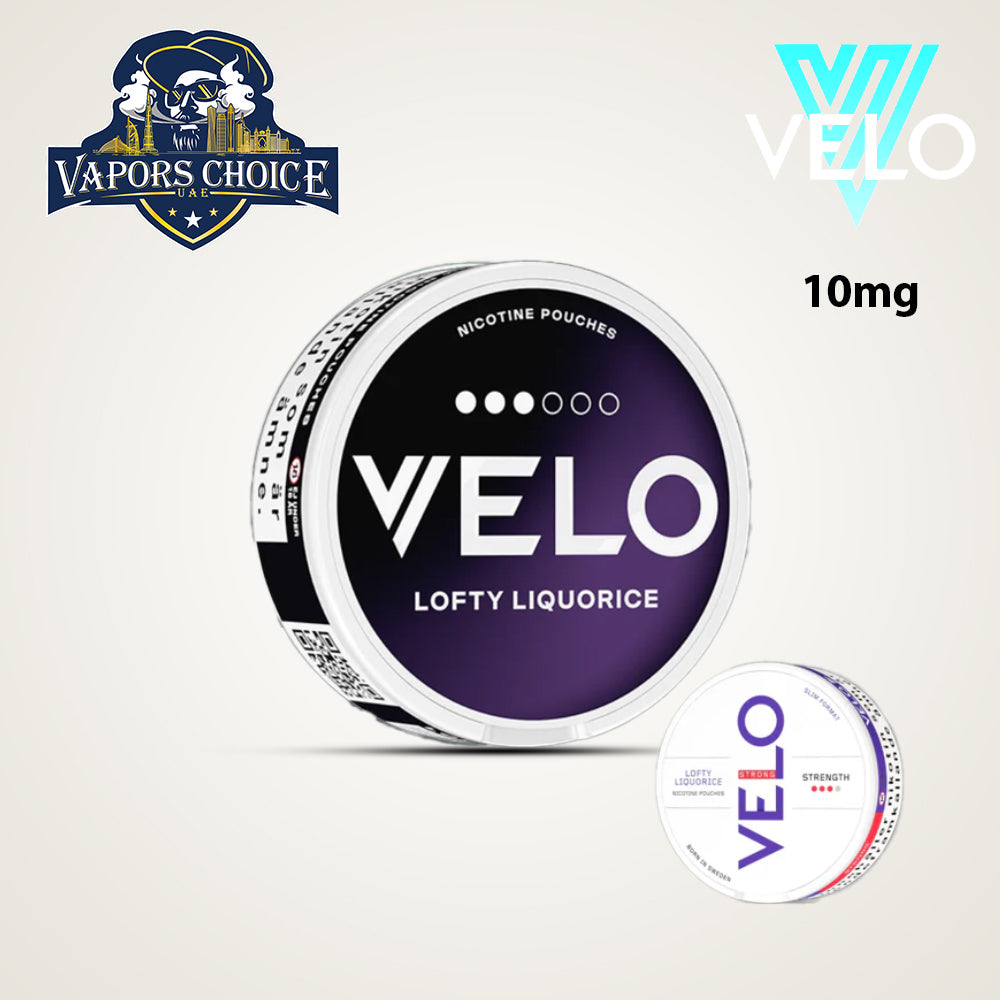 VELO Nicotine Pouches for Regular & Experienced Users Lofty Liquorice UAE Dubai