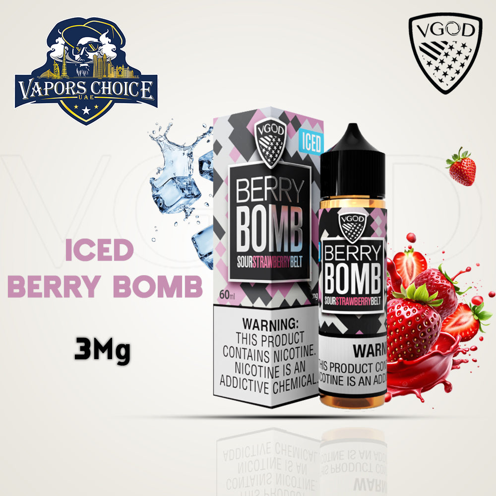 VGOD E-Liquids 60ML - FreeBase Iced Berry Bomb 3mg UAE Abu Dhabi