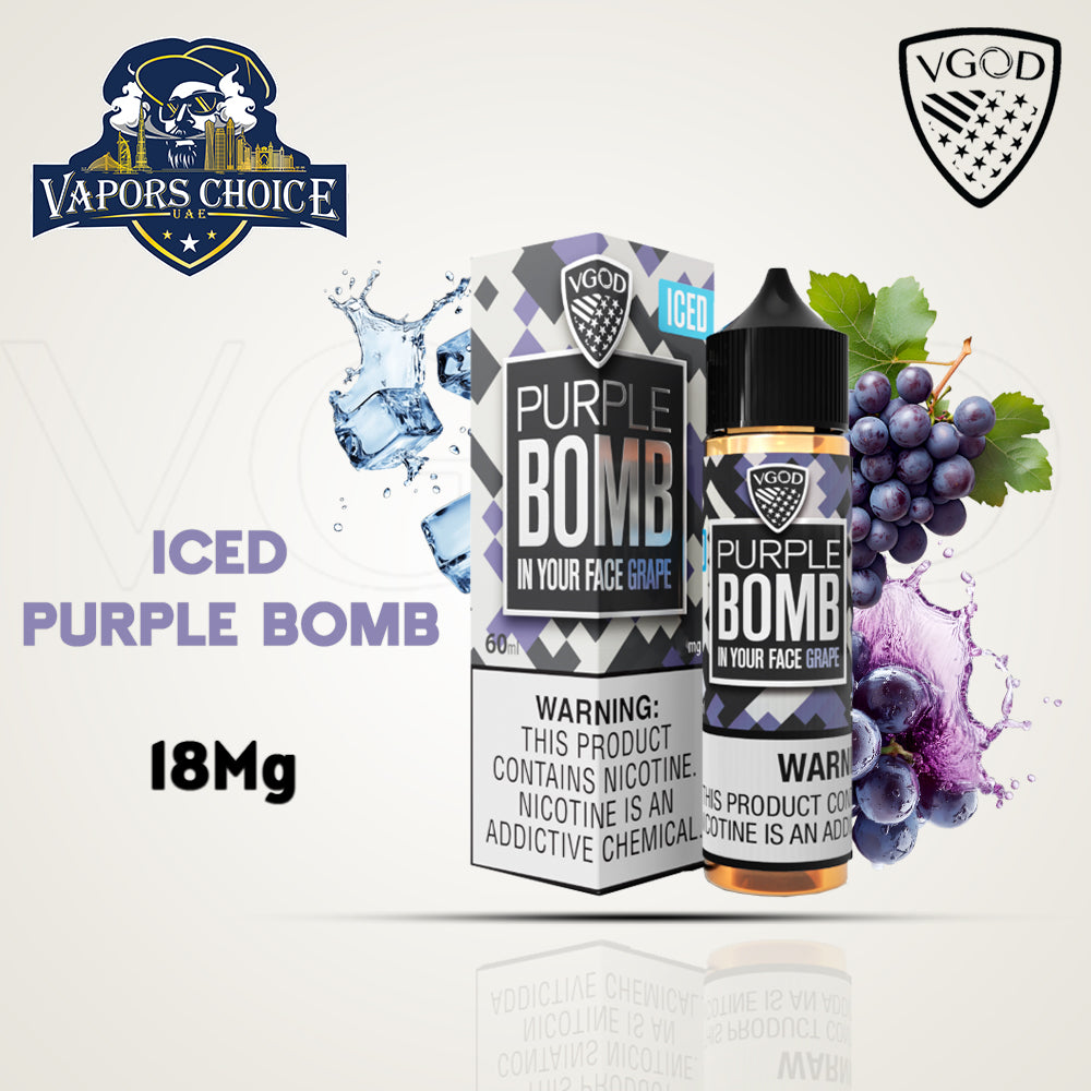 VGOD E-Liquids 60ML - FreeBase Iced Purple Bomb 18mg UAe Abu Dhabi & Sharjah