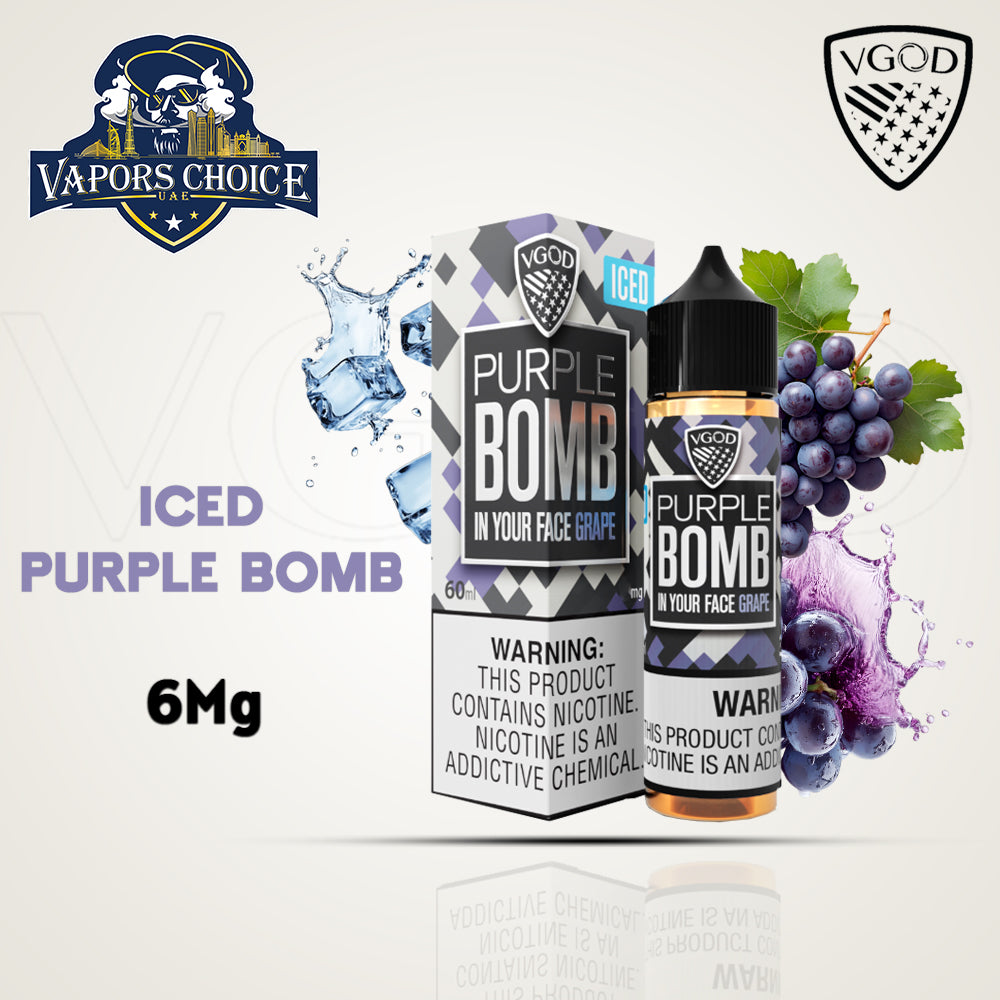 VGOD E-Liquids 60ML - FreeBase Iced Purple Bomb 6mg UAE Abu Dhabi & Fujairah