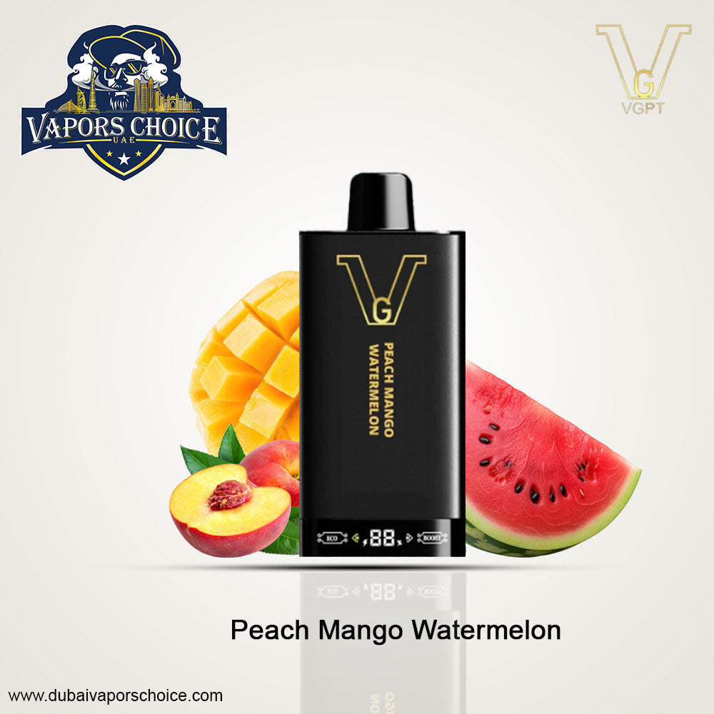 VGPT 25K Disposable Vape 25000 Puffs with LED Screen (20mg & 50mg Nicotine) Peach Mango Watermelon UAE Al Ain