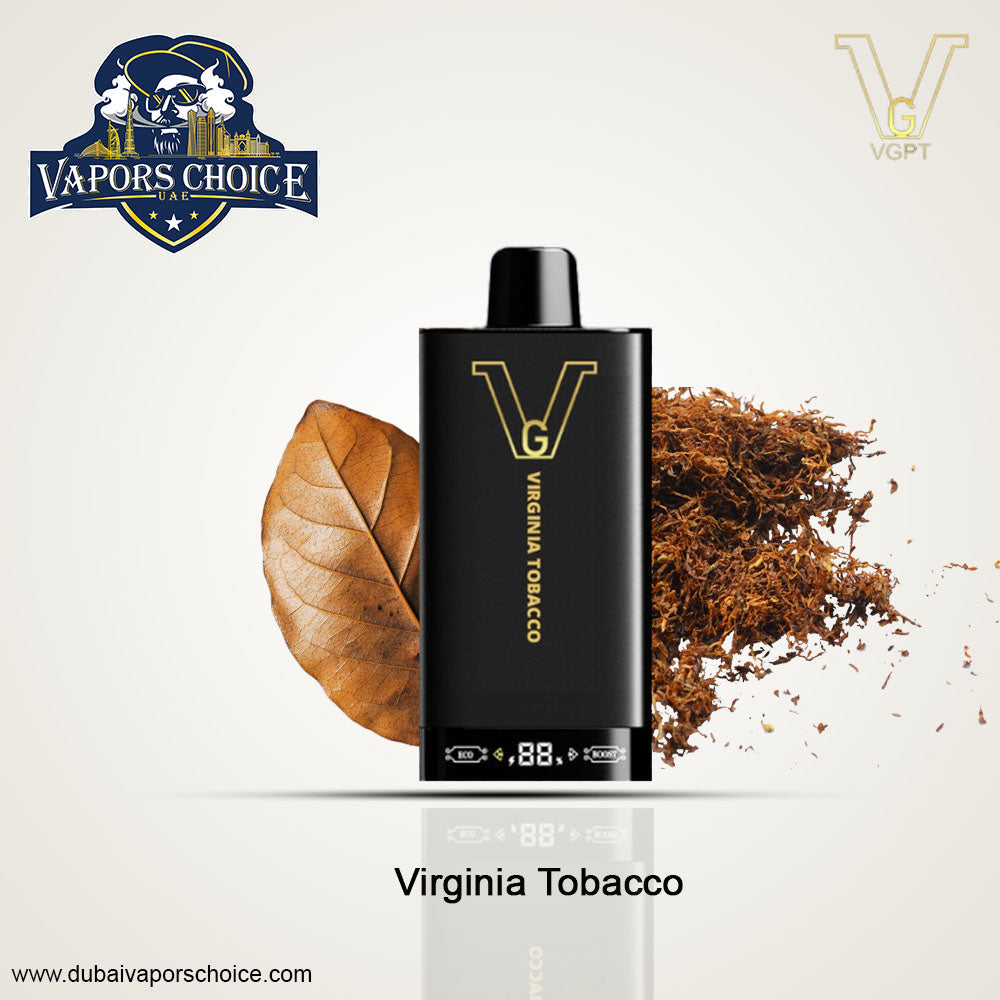 VGPT 25K Disposable Vape 25000 Puffs with LED Screen (20mg & 50mg Nicotine) Virginia Tobacco UAE Ras Al-Khaimah