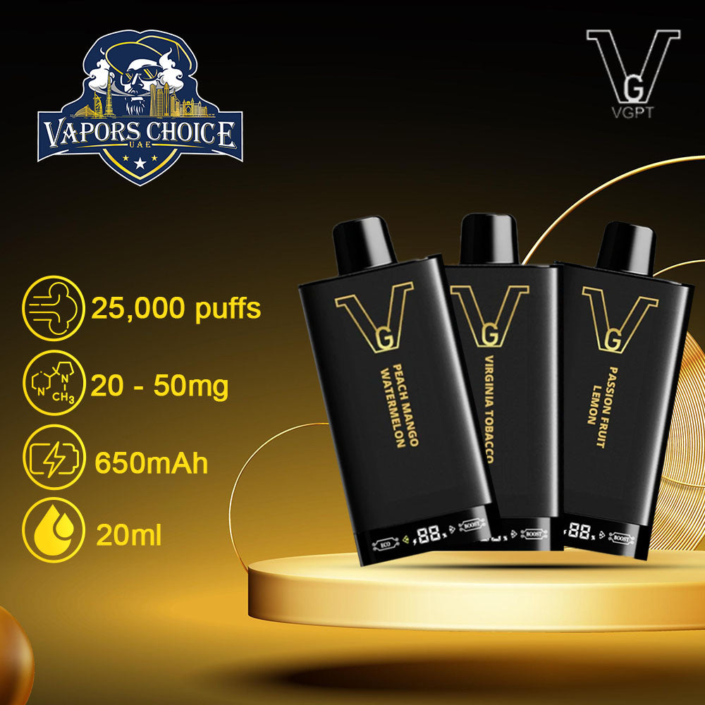 VGPT 25K Disposable Vape 25KPuffs-with LED Screen (20mg & 50mg Nicotine) 2st  UAE Abu Dhabi