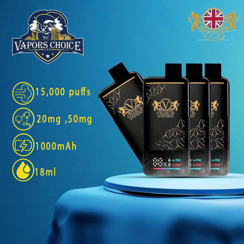 VICIG CHARLIE 15000 Puffs (20mg & 50mg) -  Disposable Vape 1st UAE Abu Dhabi