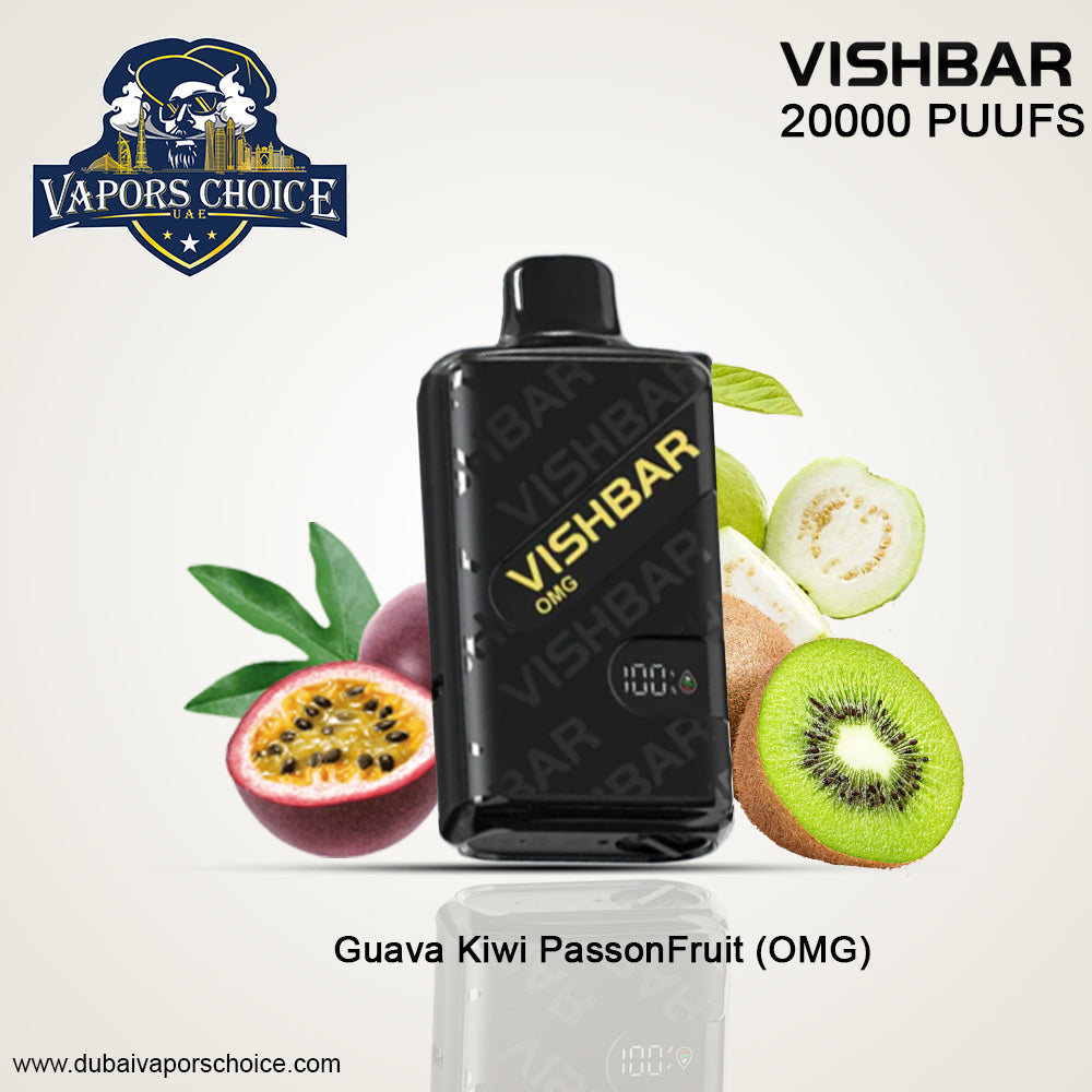 VISHBAR Weekly 20000 PUFFS DESPOSABLE VAPE Guava Kiwi Passionfruit OMG UAE AL Ain & Ajman
