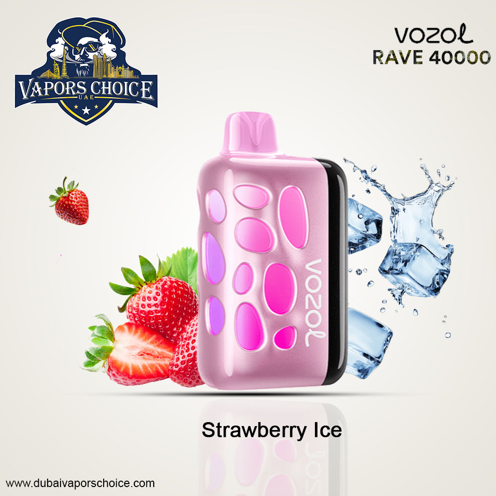 VOZOL RAVE 40K DISPOSABLE VAPE (Dual Power Mode) Strawberry Ice UAE Ras Al-Khaimah