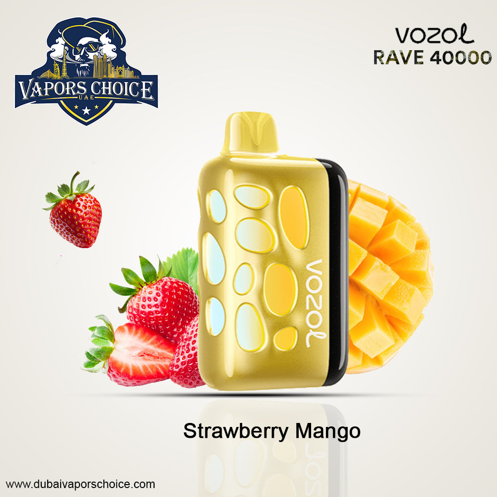 VOZOL RAVE 40K DISPOSABLE VAPE (Dual Power Mode) Strawberry Mango UAE Abu Dhabi & Al Ain