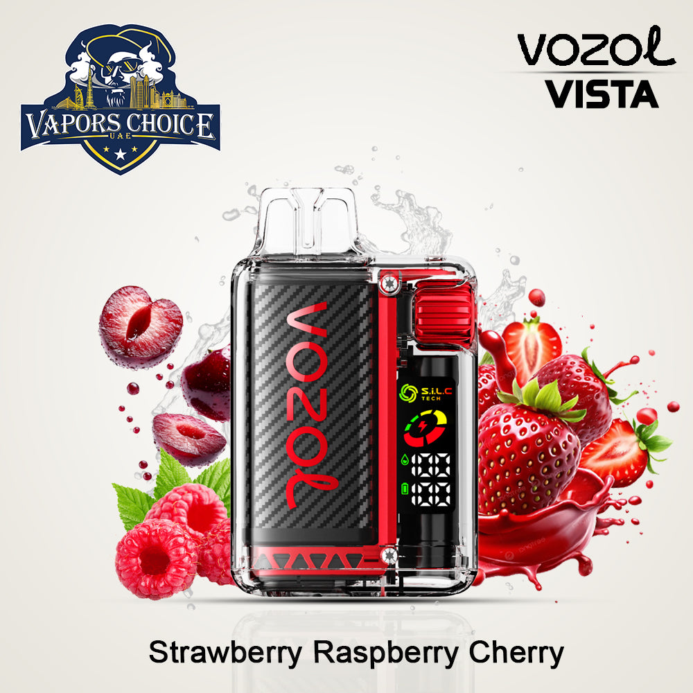 VOZOL VISTA 20000 PUFFS (50mg) DISPOSABLE VAPE Strawberry Raspberry Cherry UAE Dubai & Sharjah