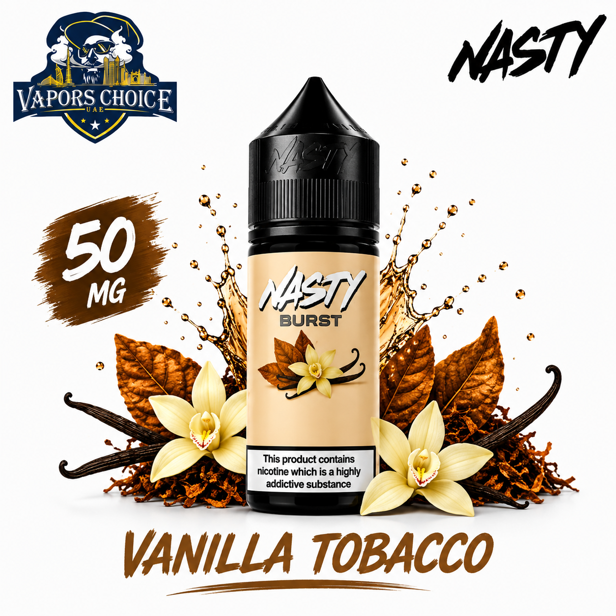 Nasty Burst 30ml Salt Nicotine 35MG & 50MG & Vanilla Tobacco 50mg & UAE & Ras Al Khaimah 