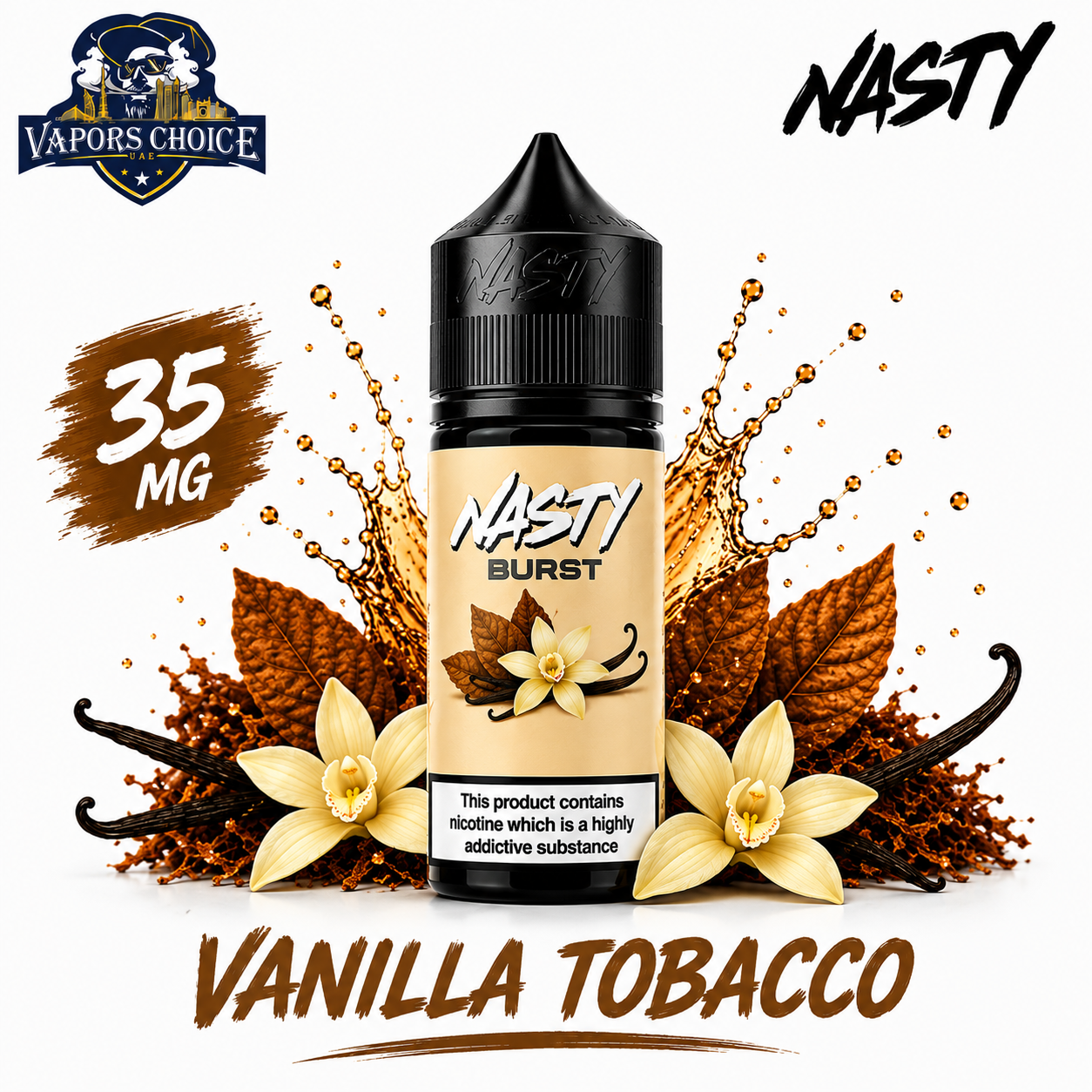 Nasty Burst 30ml Salt Nicotine 35MG & 50MG & Vanilla Tobacco & UAE & Fujairah