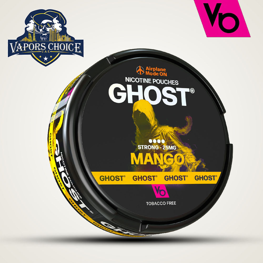 Vapes Bar Ghost Nic Pouches  (16mg & 25mg) Mango Strong 25mg UAE Abu Dhabi